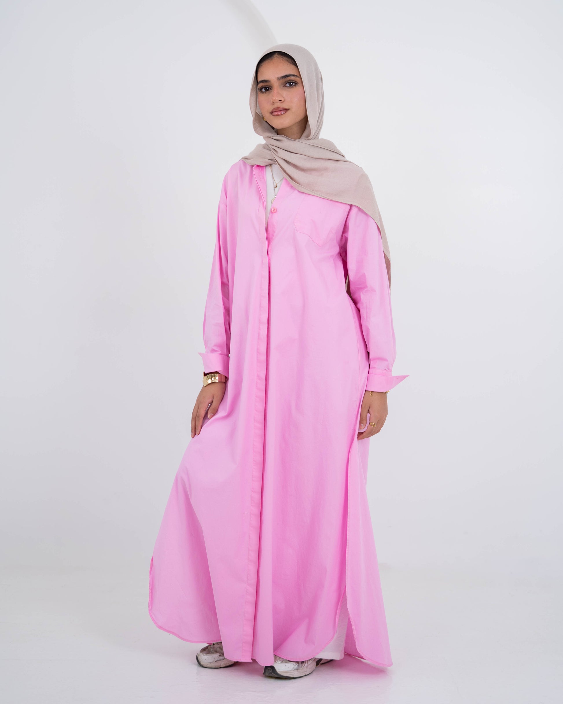Double Side Slit  Shirt-Pink