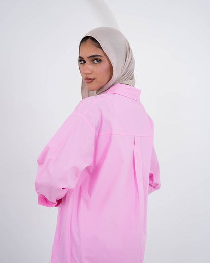 Double Side Slit  Shirt-Pink