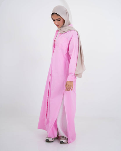 Double Side Slit  Shirt-Pink