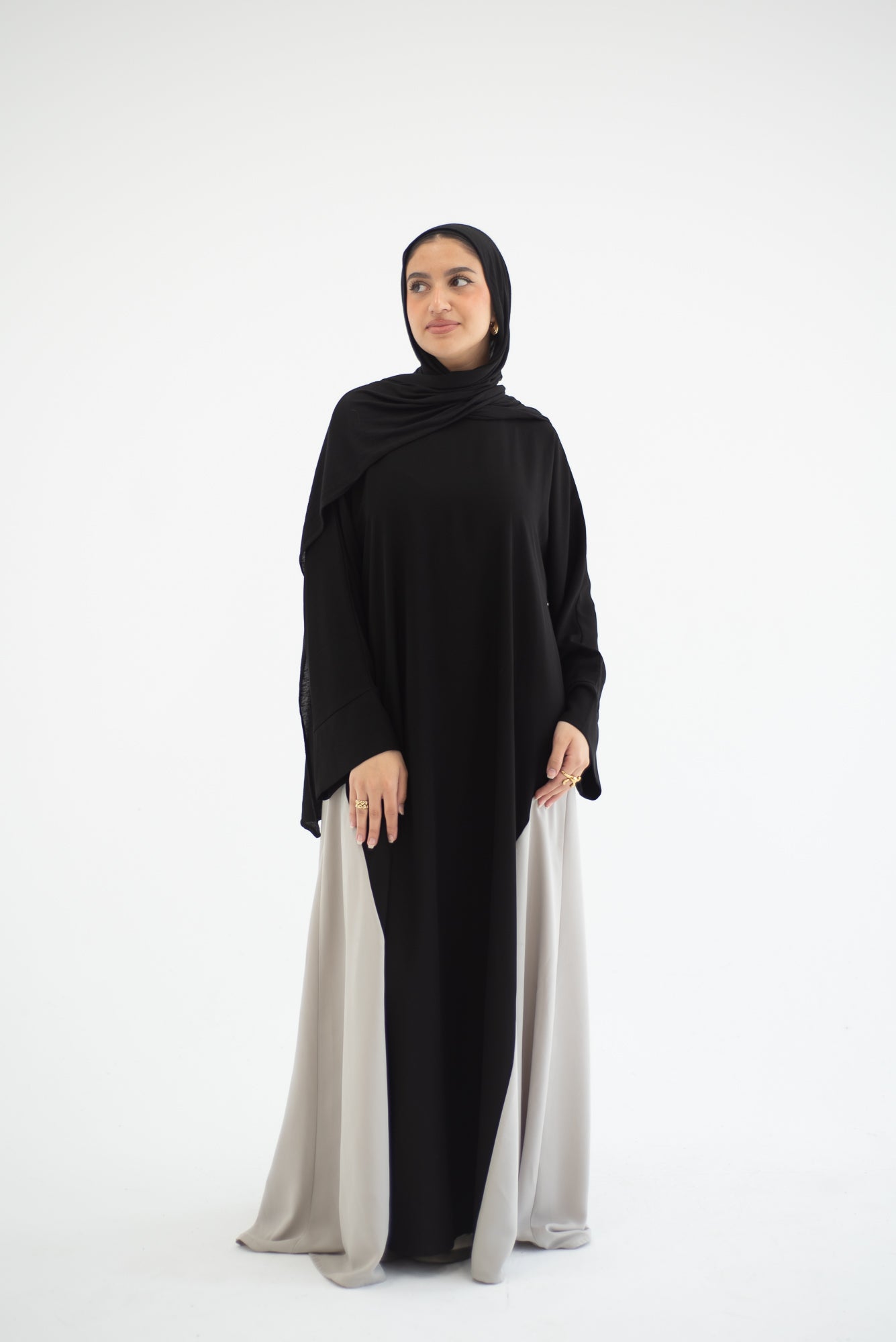 عباية كريب - أسود