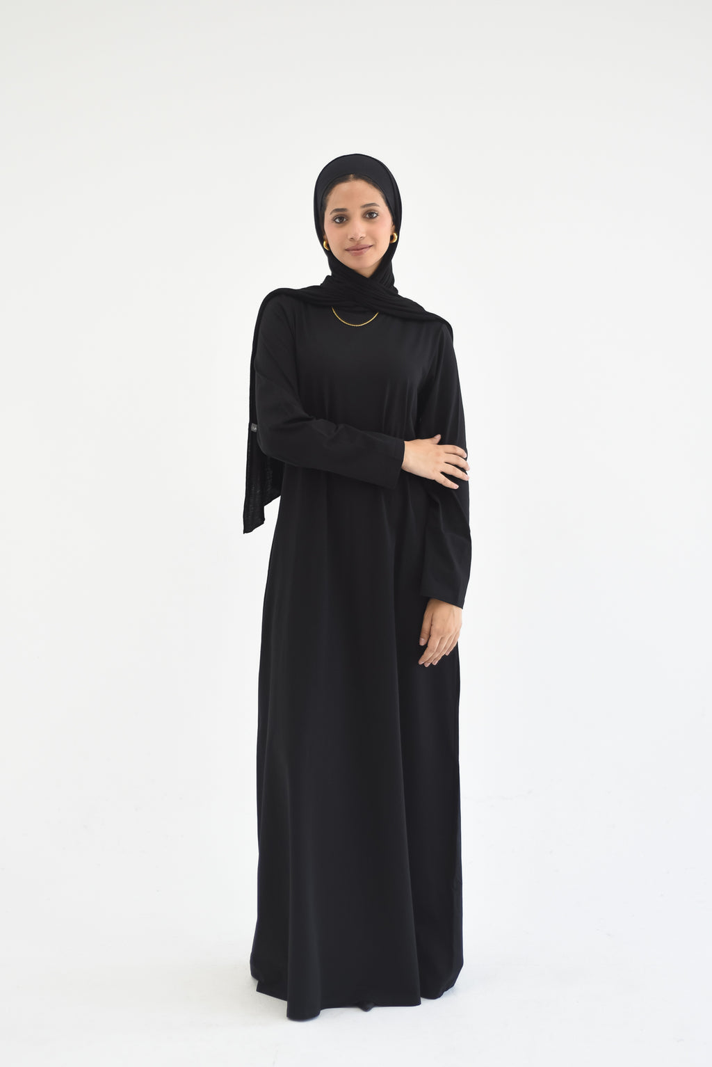 Amarican Long Cotton Dress-Black