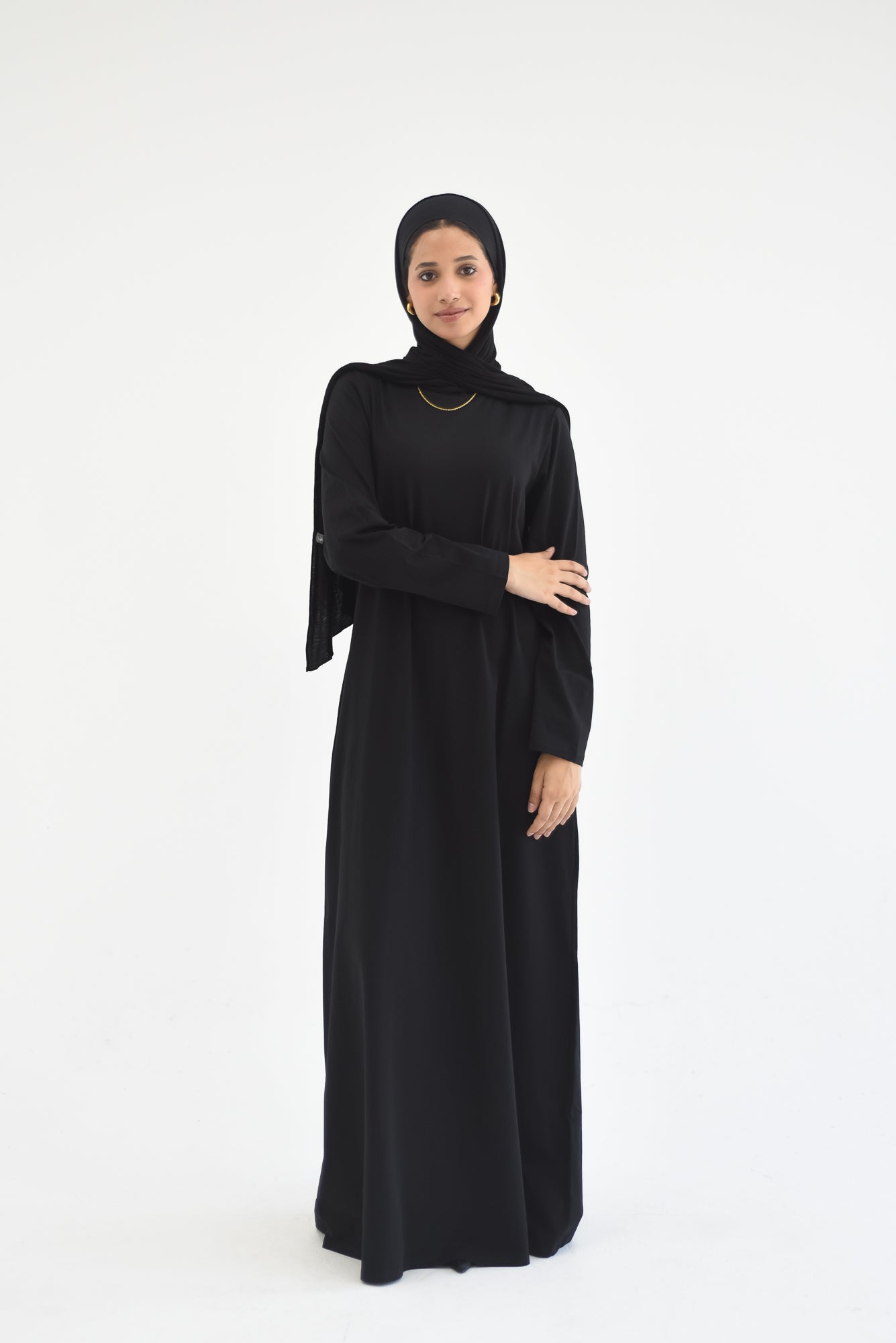 Amarican Long Cotton Dress-Black