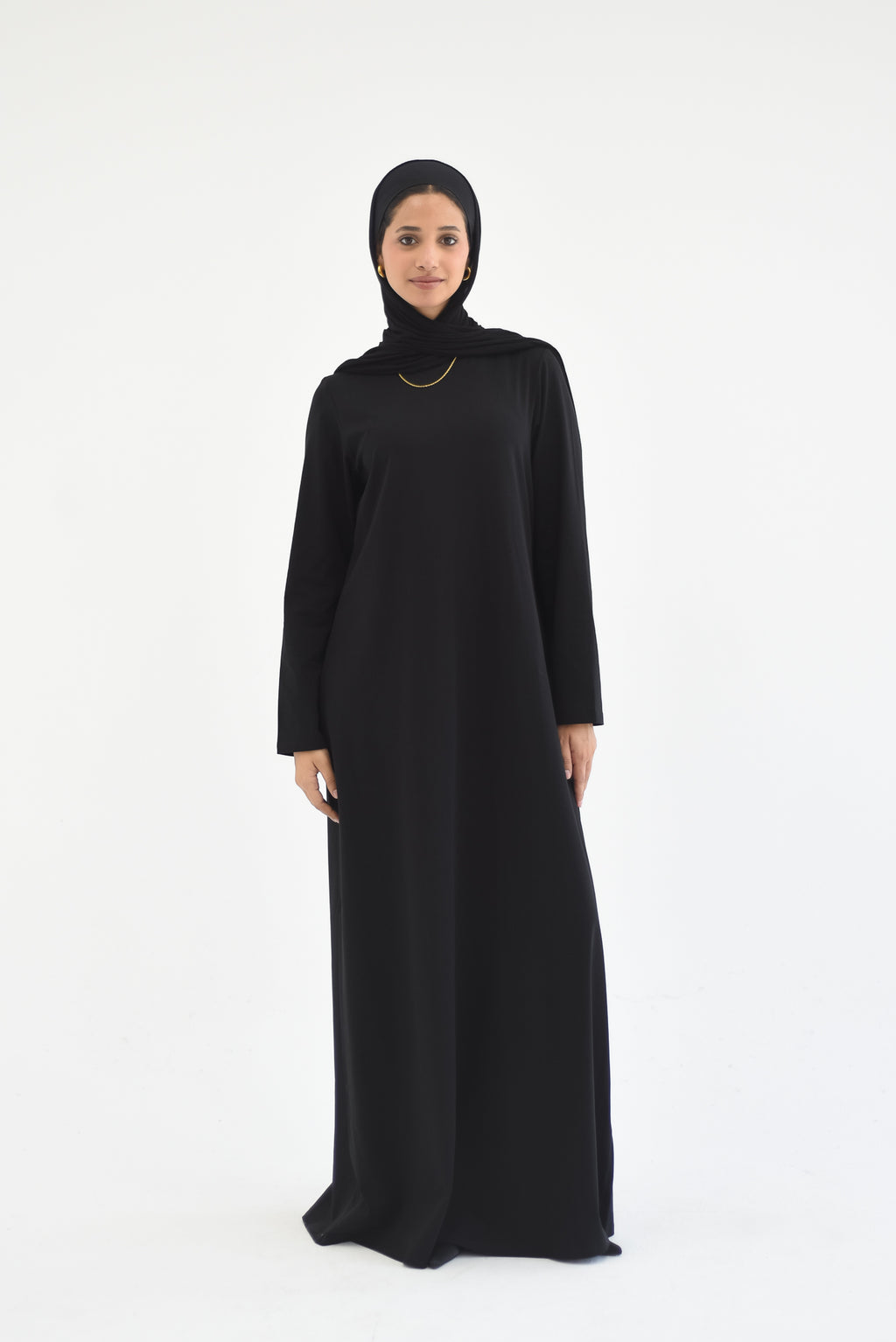Amarican Long Cotton Dress-Black
