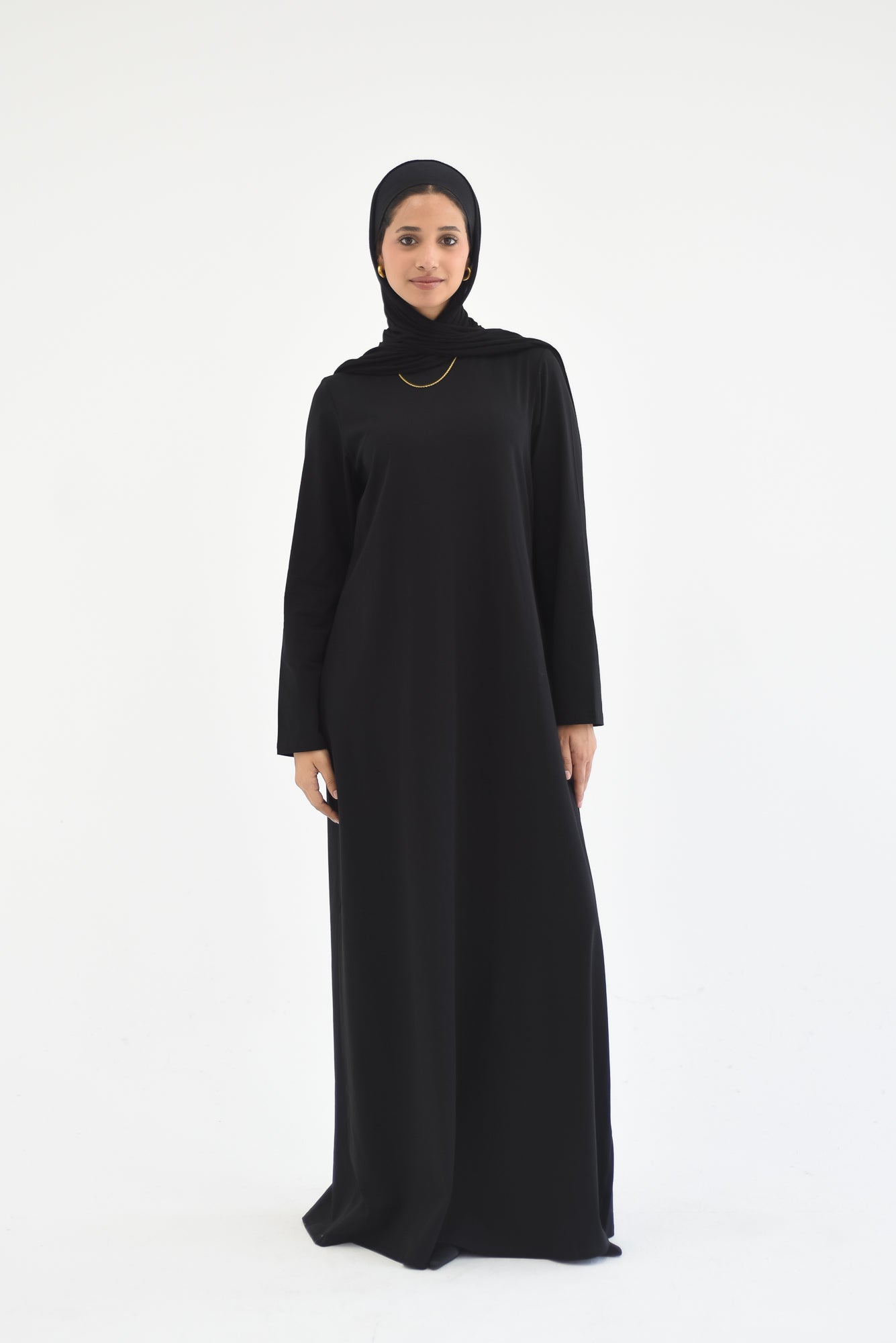 Amarican Long Cotton Dress-Black