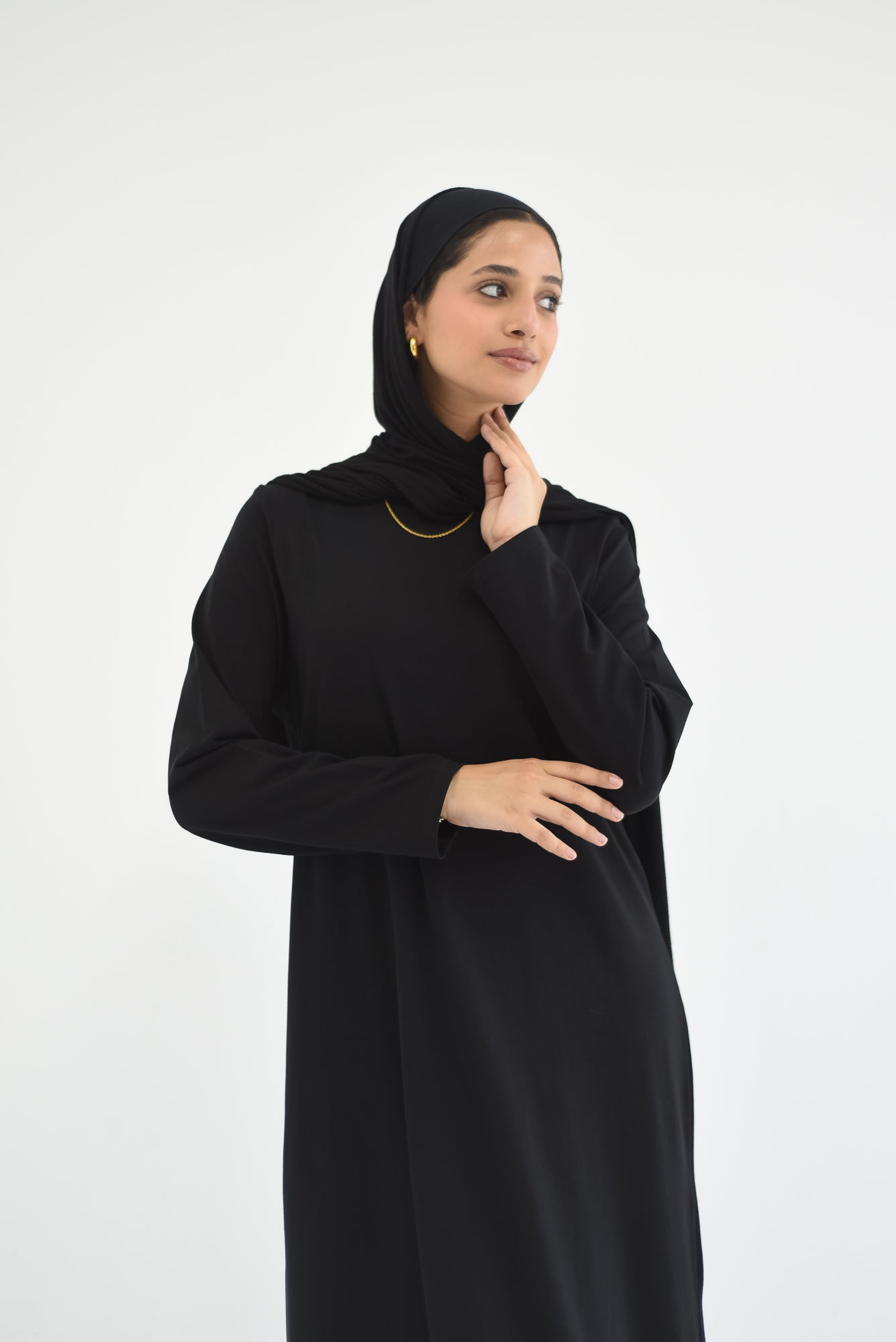 Amarican Long Cotton Dress-Black