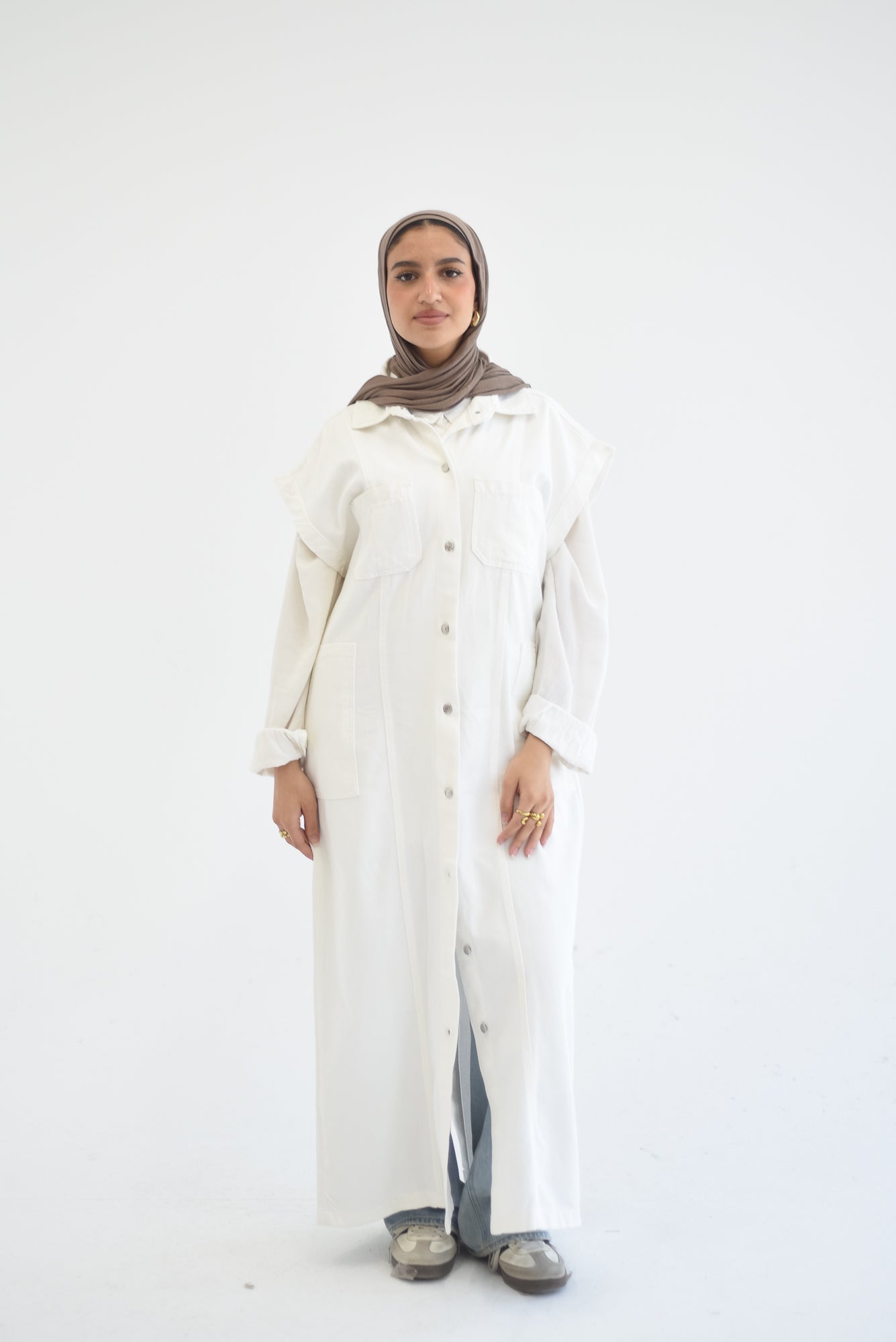 Denim Dress - White