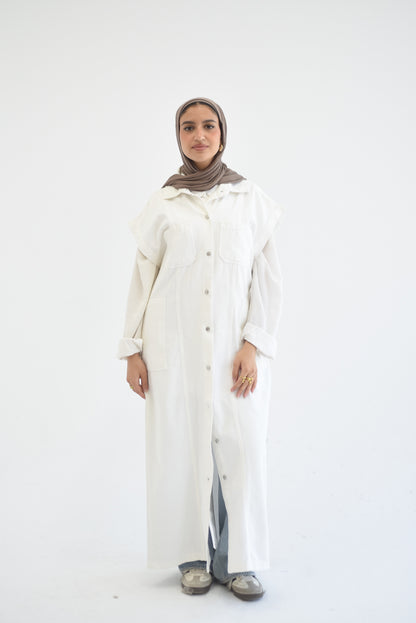 Denim Dress - White