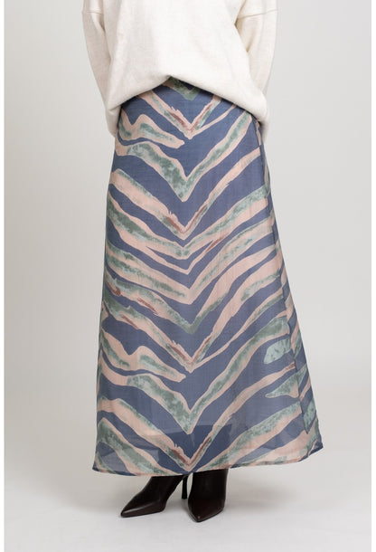 Flared Maxi Skirt - Blue