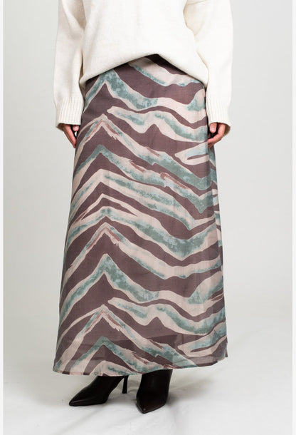 Flared Maxi Skirt- Brown