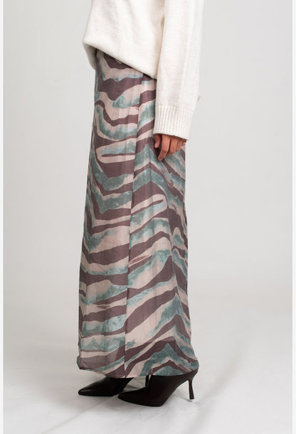 Flared Maxi Skirt- Brown