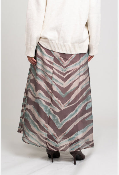 Flared Maxi Skirt- Brown