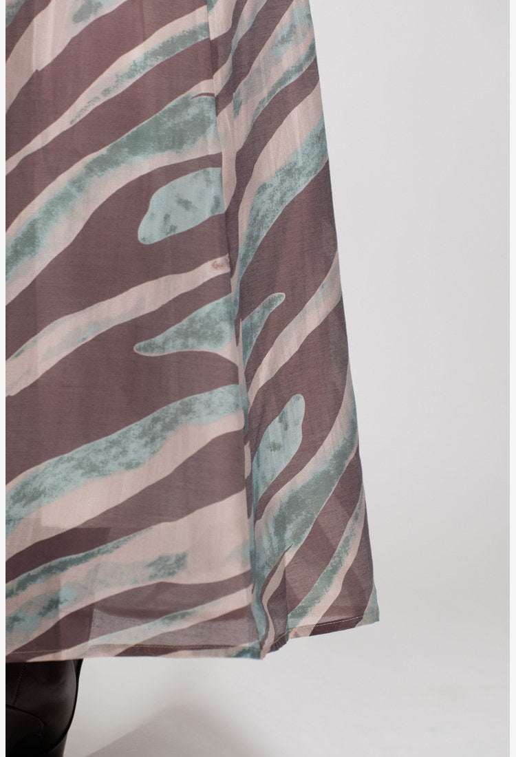 Flared Maxi Skirt- Brown
