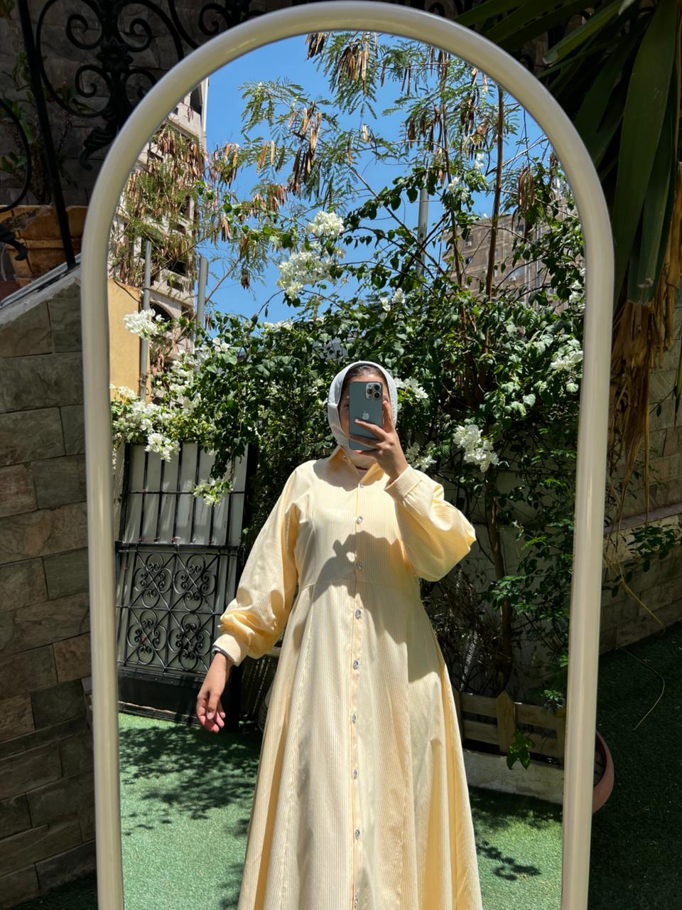 Stribed Dress-Yellow