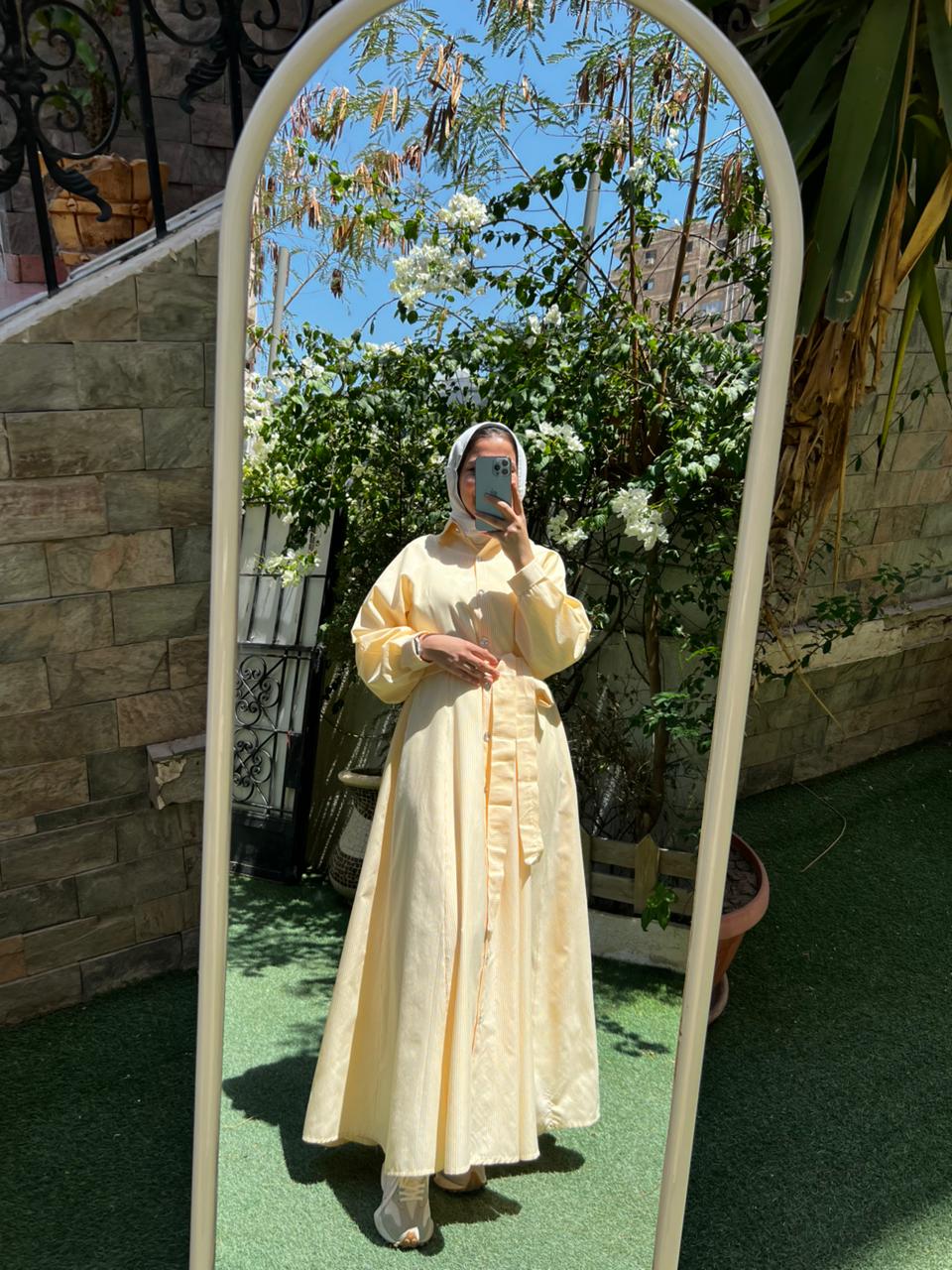 Stribed Dress-Yellow