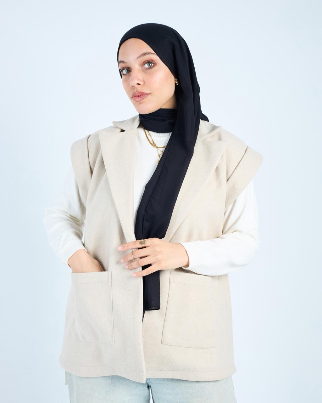Sleeveless Coat -Beige