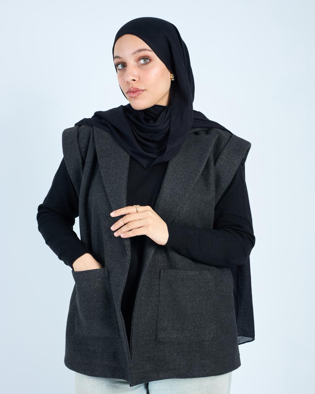 Sleeveless Coat- Grey