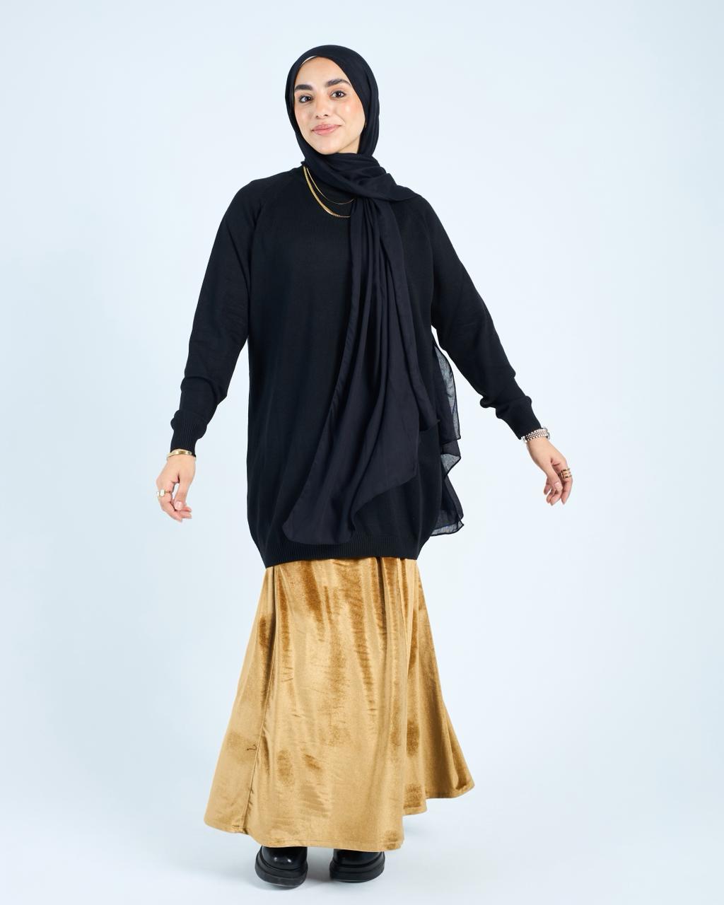 Long Basic Pullover- Black