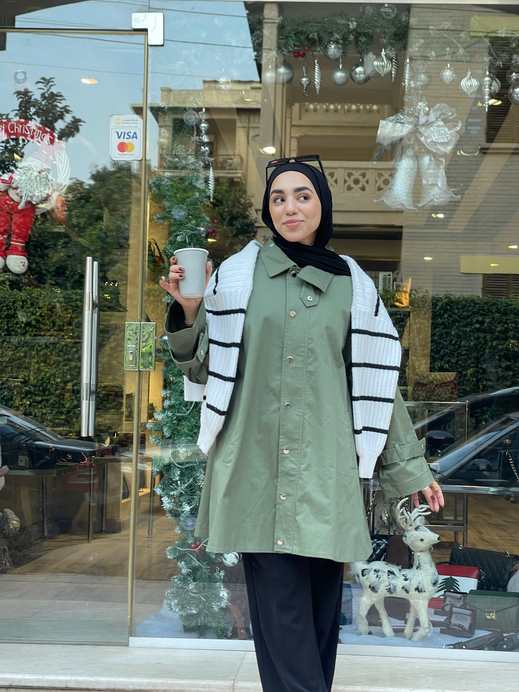 Oversized Gabardine Jacket- Olive