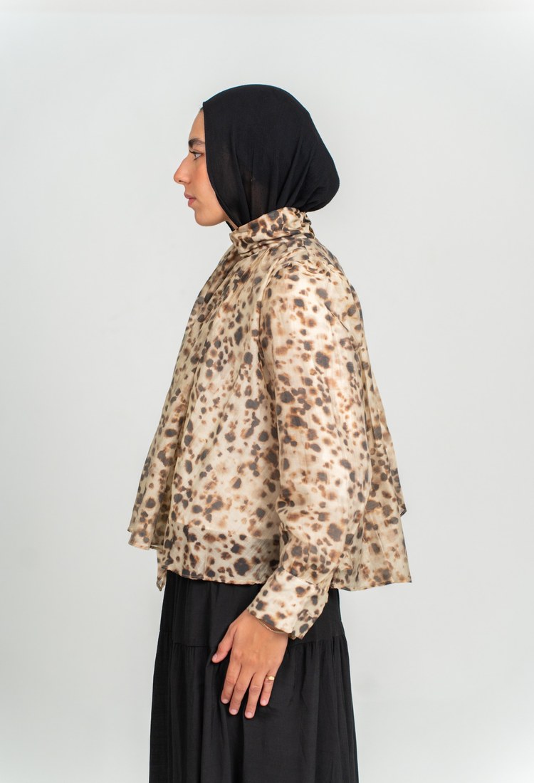 printed chiffon blouse - Leopard Print