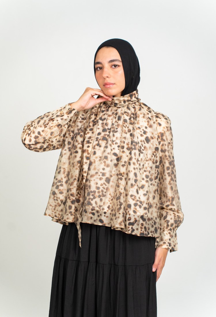printed chiffon blouse - Leopard Print