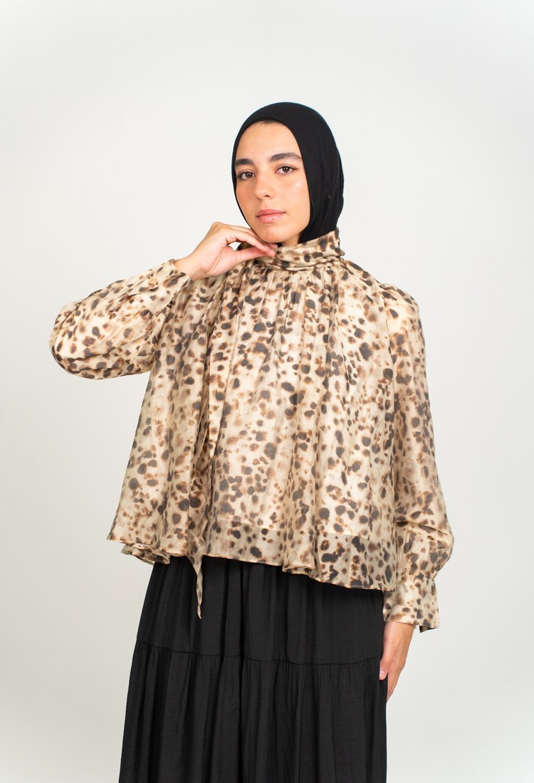 printed chiffon blouse - Leopard Print