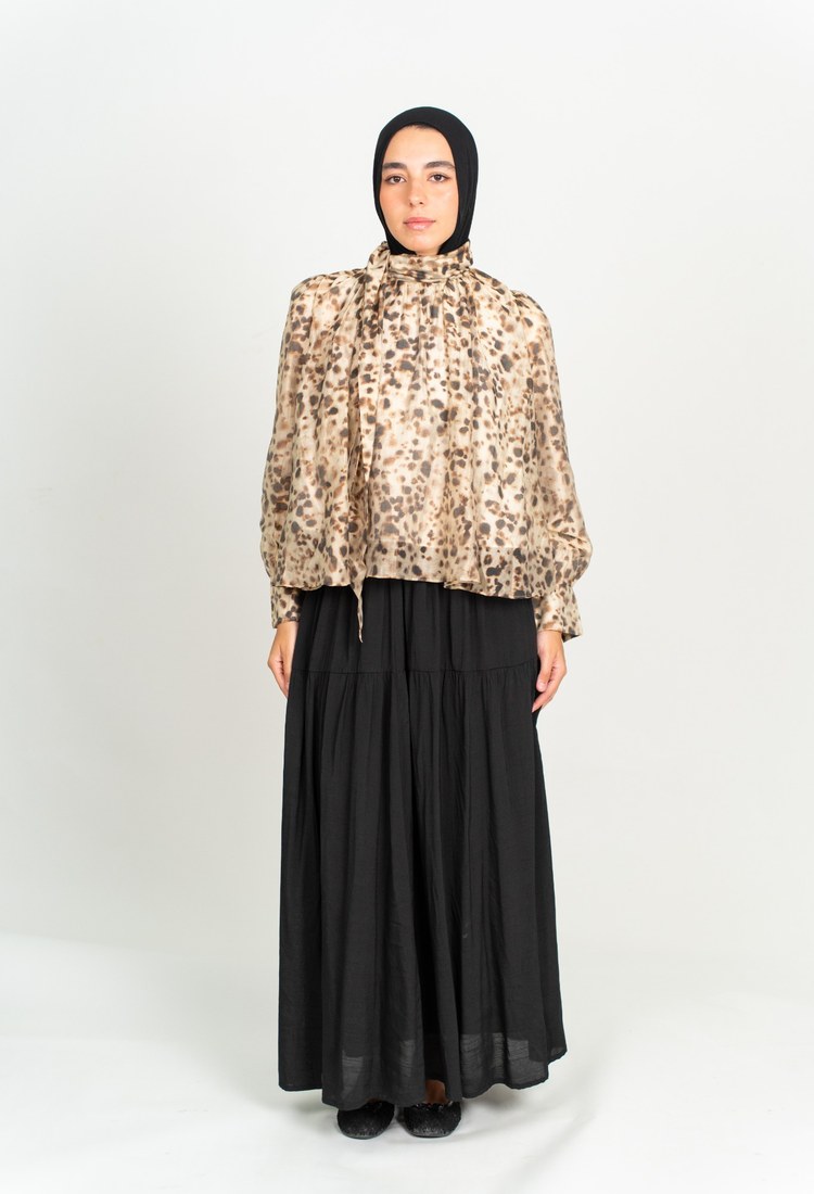 printed chiffon blouse - Leopard Print