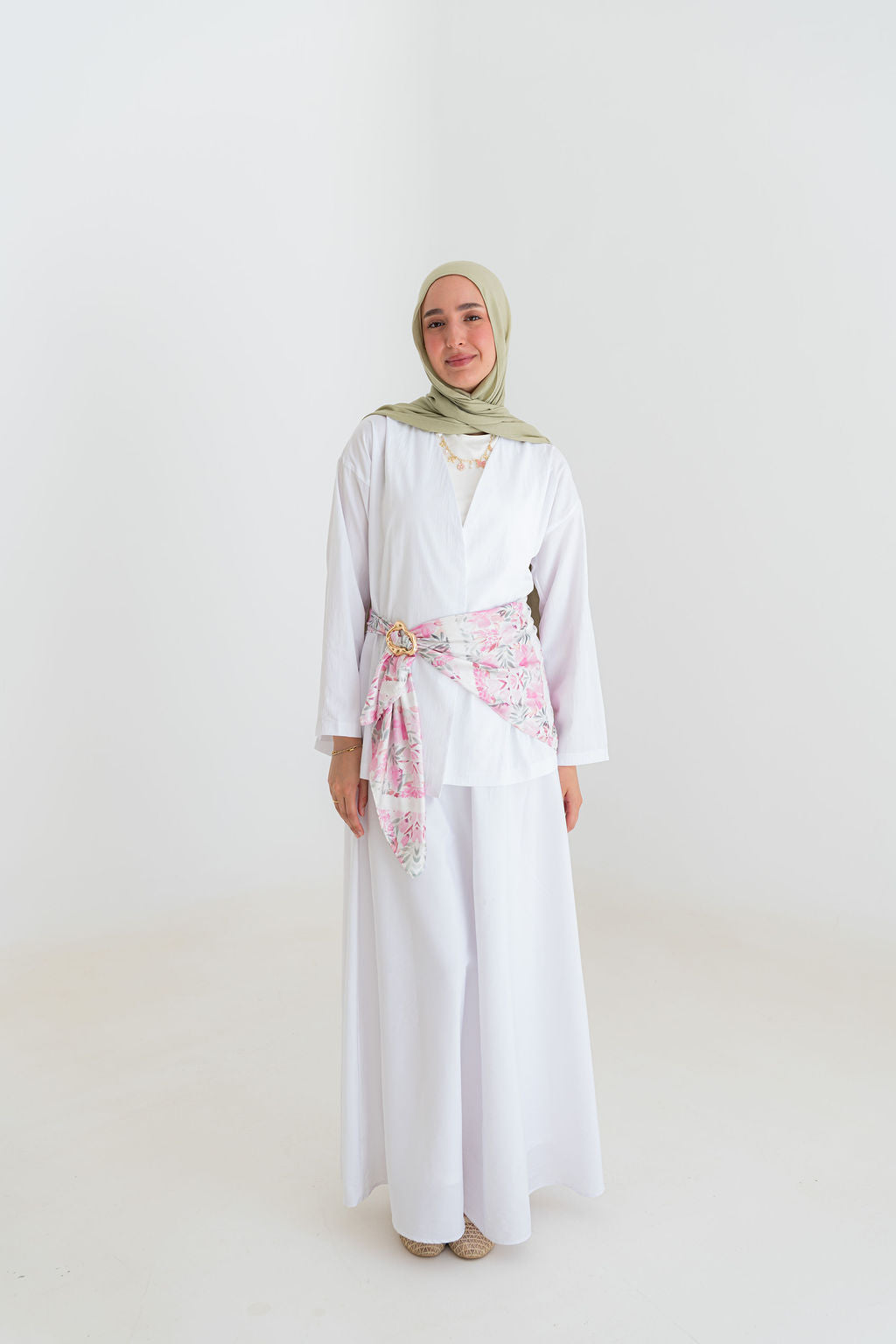 Classic Flowy Set-White