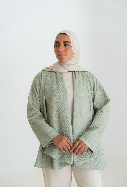 Oversized Knitted Cardigan - mint