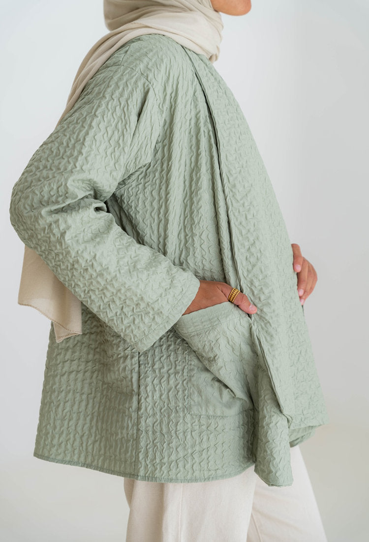 Oversized Knitted Cardigan - mint