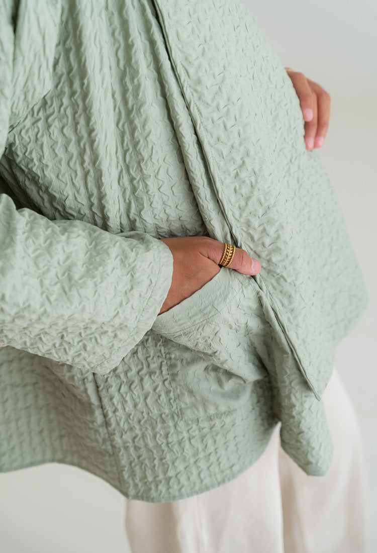 Oversized Knitted Cardigan - mint