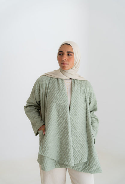 Oversized Knitted Cardigan - mint