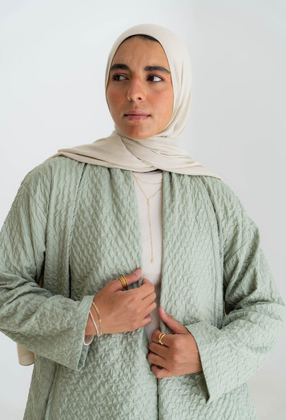 Oversized Knitted Cardigan - mint