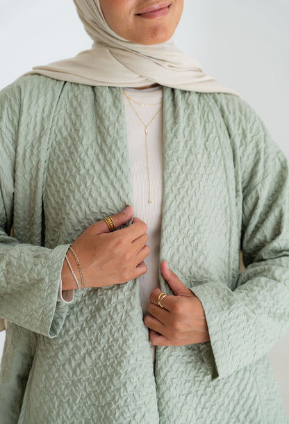 Oversized Knitted Cardigan - mint