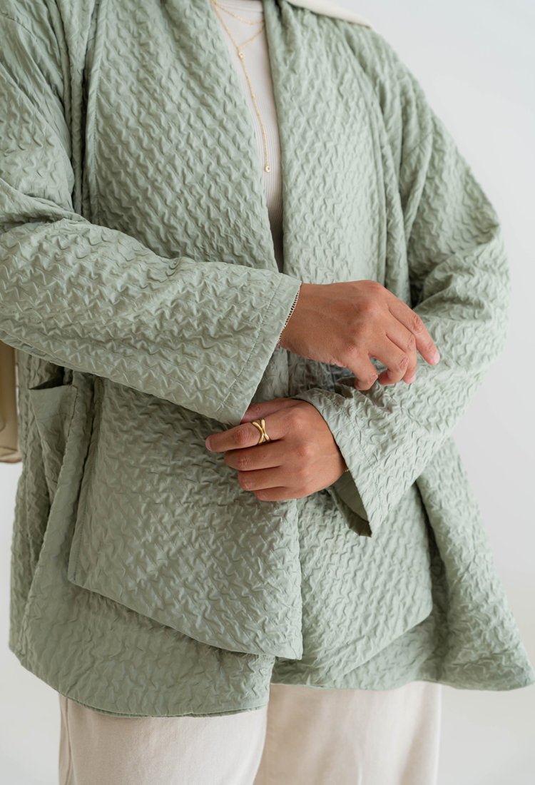 Oversized Knitted Cardigan - mint