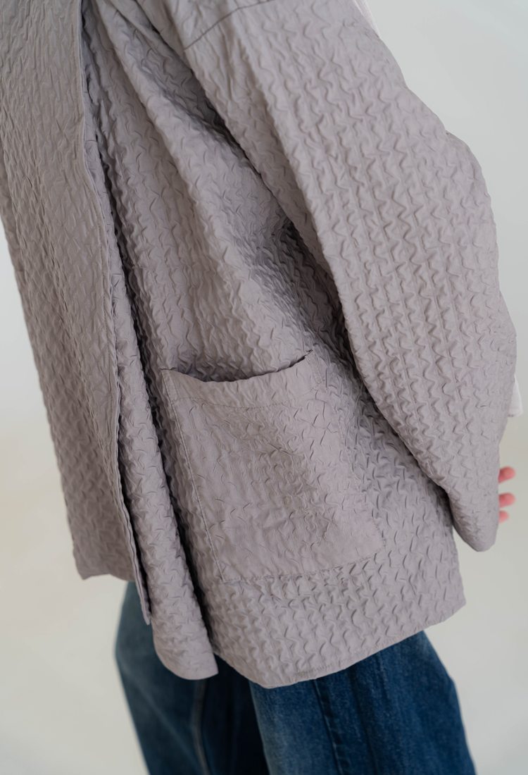 Oversized Knitted Cardigan - gray