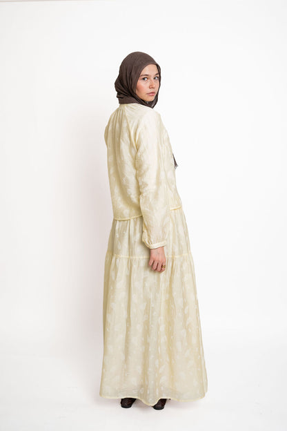 Buttoned Flowy Set-Yellow