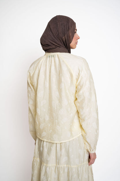 Buttoned Flowy Set-Yellow