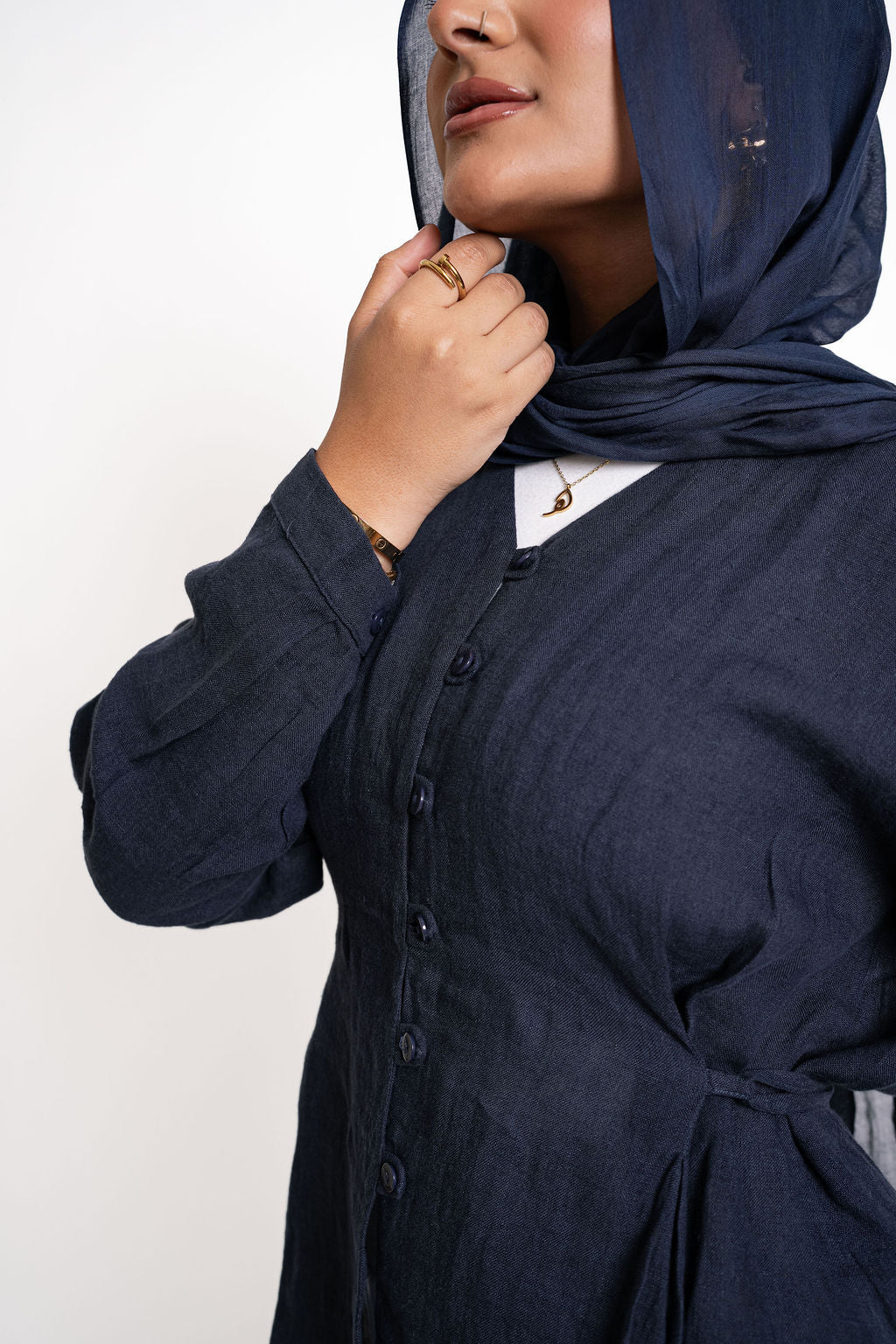 Linen Blouse - Navy