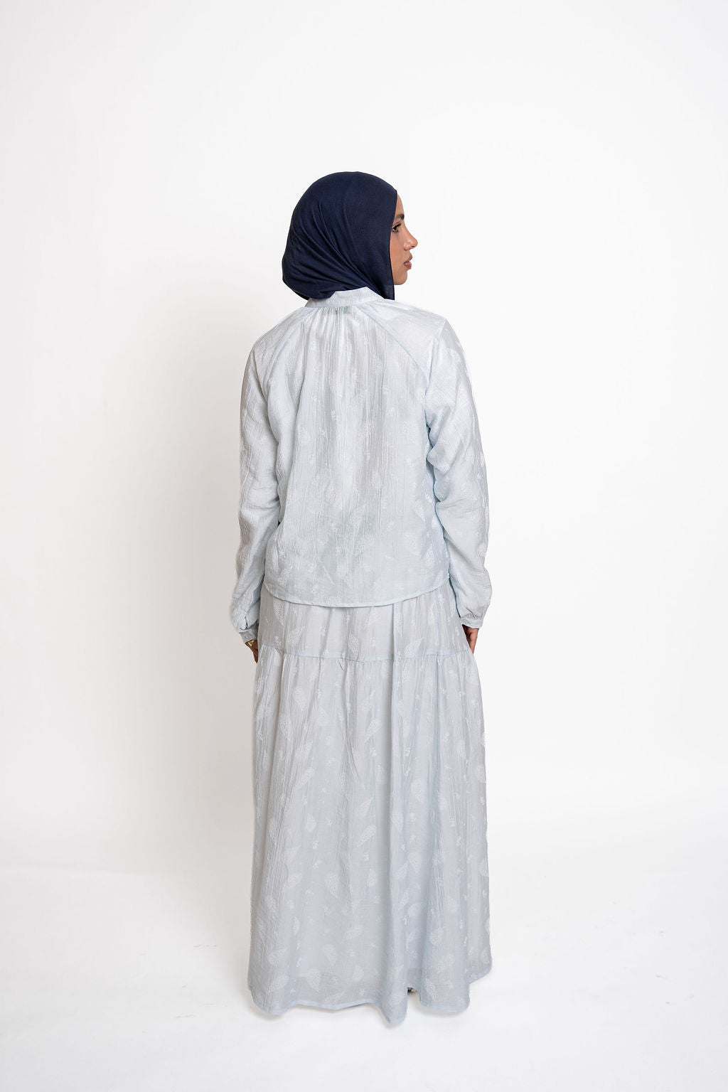 Buttoned Flowy Set-Baby Blue