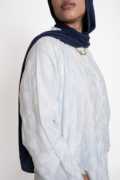 Buttoned Flowy Set-Baby Blue