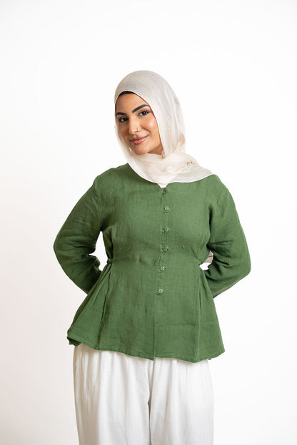 Linen Blouse - Green