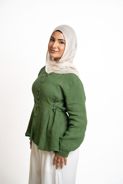 Linen Blouse - Green