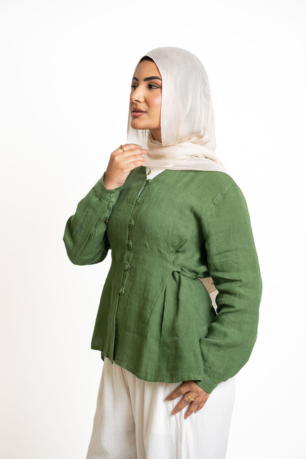 Linen Blouse - Green