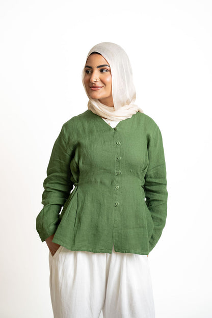 Linen Blouse - Green