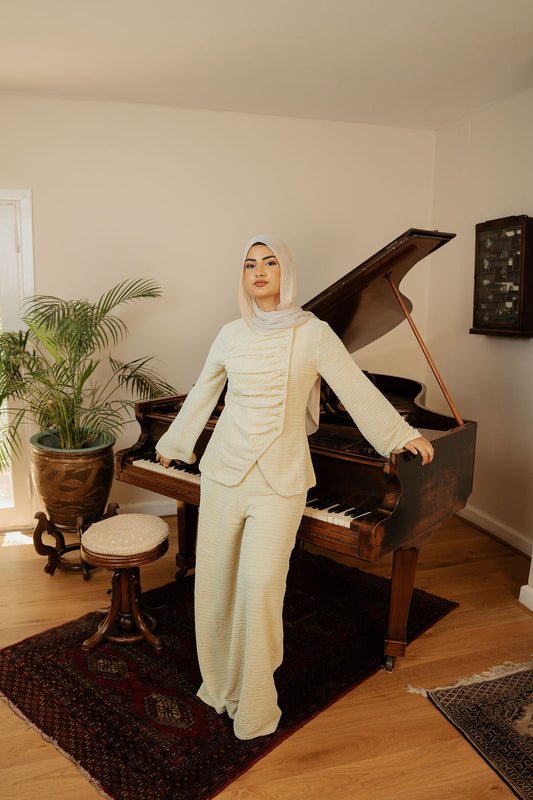 Asymmetric Draped set -Yellow