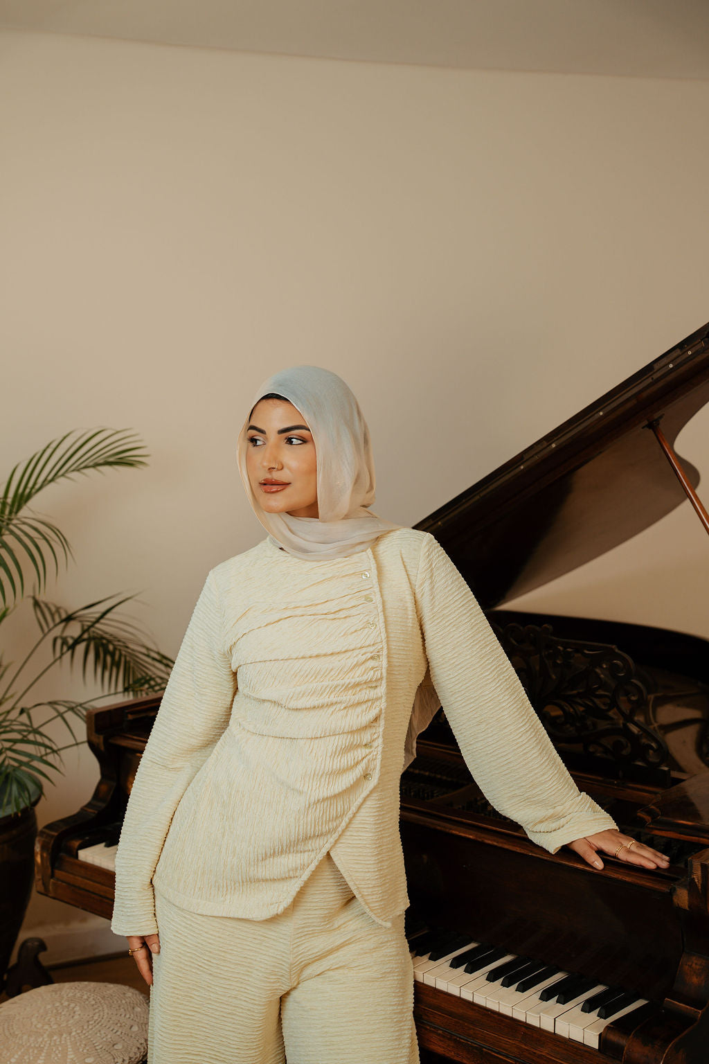 Asymmetric Draped set -Yellow