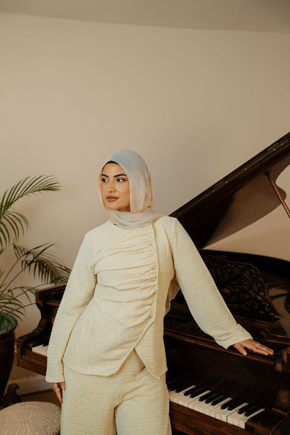 Asymmetric Draped set -Yellow