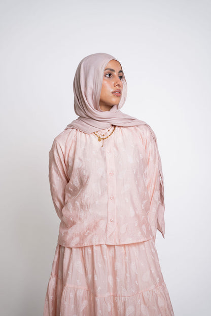 Buttoned Flowy Set-Pink