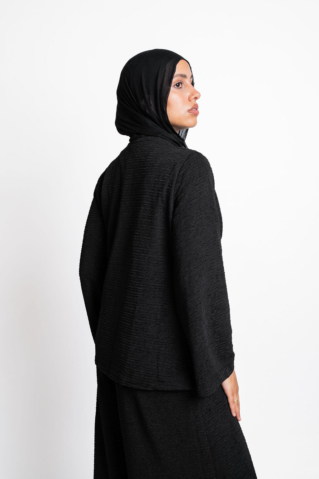 Asymmetric Draped set -Black