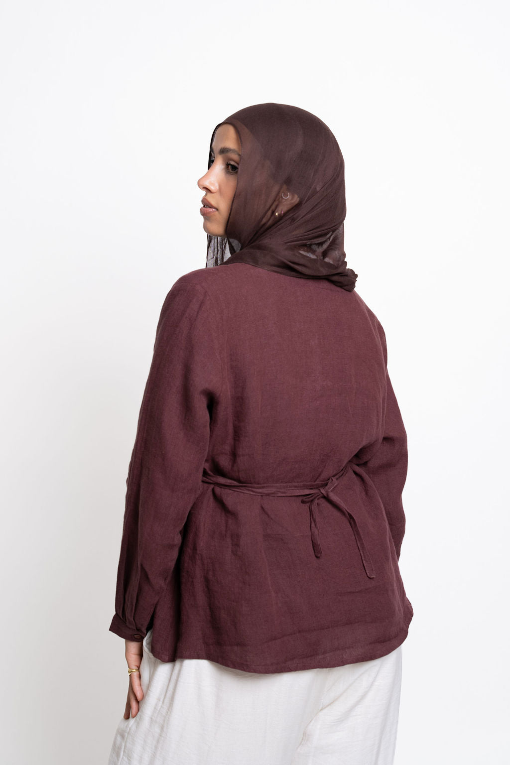 Linen Blouse - Burghandy
